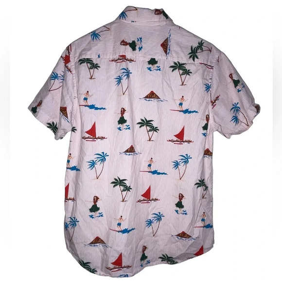 Denim & Flower Ricky Singh Hawaiian Short Sleeve Shirt Men’s Size Medium Hula - Picture 3 of 7